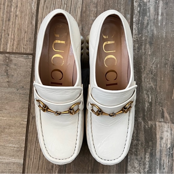 Gucci Vegas White Pearl Studded Platform Loafer size 37 - Picture 4 of 13